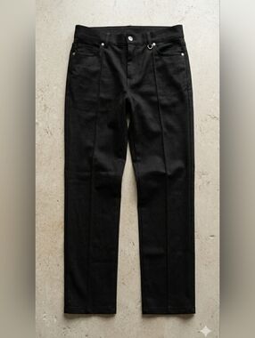 [Simon Chang]Classic Black Straight-Leg Rayonne Blend Dress Pants Women 12